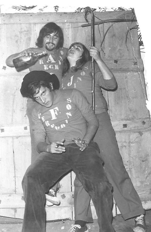 Foto de algunos de los integrantes de la Peña los Peregrinos de Mayorga en 1972