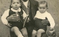 Foto de Faustino Pascual con sus hijos Lorenzo y Bernardino 1920