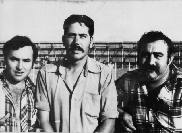 Ignacio Cirpi y Gordi en las fiestas de Mayorga 1976